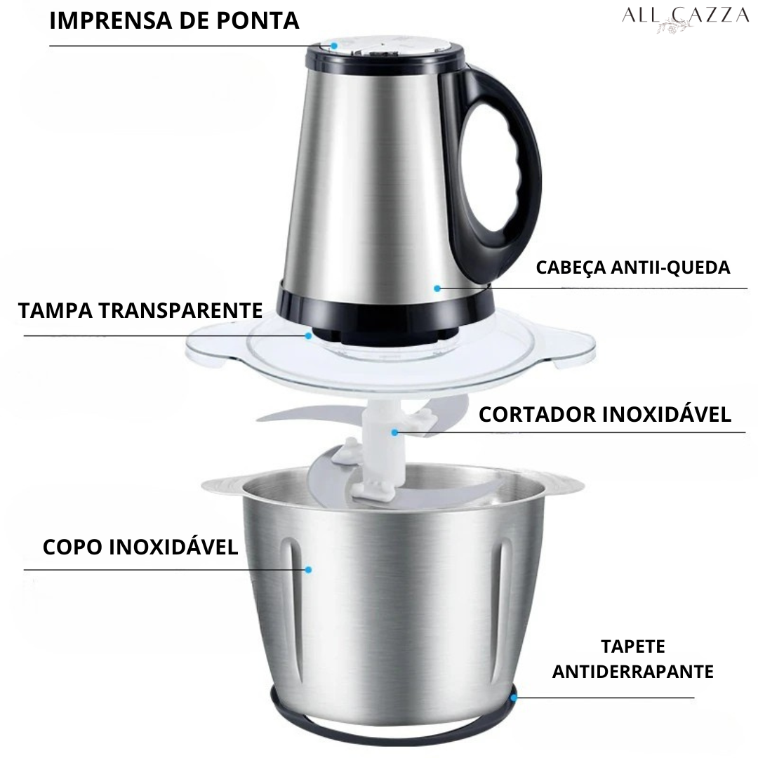 PowerMix - Picador De Alimentos Moedor De Carne Mixer Elétrica Processador Cozinha