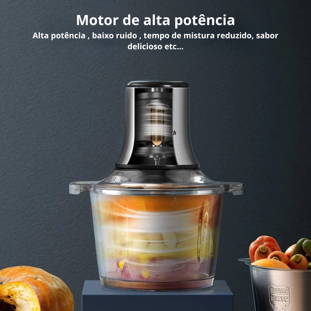 PowerMix - Picador De Alimentos Moedor De Carne Mixer Elétrica Processador Cozinha